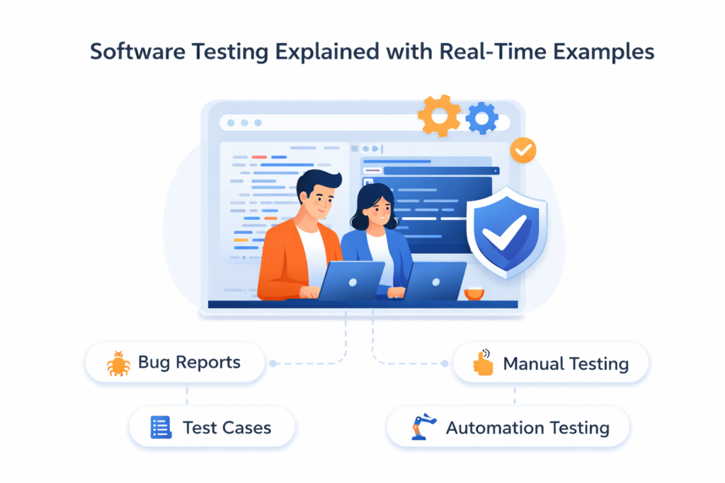What is software testing explained with real-time examples